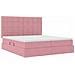 Letto con luci a strisce a LED Rosa 180 x 200 cm Velluto - Foto miniatura 7