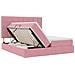 Letto con luci a strisce a LED Rosa 180 x 200 cm Velluto - Foto miniatura 9