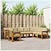 Set di divani da esterno con cuscino 9 pcs Naturale e Beige - Foto miniatura 2