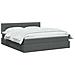 Letto con contenitore LED e materasso Grigio Scuro 160 x 200 cm - Foto miniatura 3