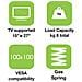 ICA-LCD 111-BK - Supporto Tubolare a Gas da Scrivania per Monitor 15-27'' 360mm Nero - Foto miniatura 5