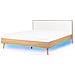 Letto Matrimoniale 180x200cm In Legno Marrone E Bianco Con Led Serris - Foto miniatura 11