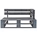 Panca Da Giardino Angolare Con Pallet In Legno Fsc Grigio - Foto miniatura 2