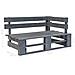 Panca Da Giardino Angolare Con Pallet In Legno Fsc Grigio - Foto miniatura 5