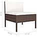 Set Divani Da Giardino 6 Pz Con Cuscini In Polyrattan Marrone - Foto miniatura 5