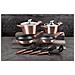 Rose Gold Set Di Pentole Induzione 10-piece Alluminio Antiaderente 2 Casseruoli 2 Padelle Oro Rosa - Foto miniatura 3