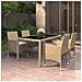 Set Da Pranzo Giardino 5 Pz Polyrattan E Vetro Temperato Beige - Foto miniatura 1
