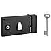 Serratura Orizzontale Da Applicare Con Chiave, Quadro Maniglia, Interna, Destra, Asse 58mm, 140x82mm, Nero, 1 Chiave - - Foto miniatura 1