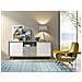 Credenza Garofano, Mobile Buffet A 2 Ante E 2 Cassetti, Madia Elegante Da Soggiorno, Mobile Porta Tv, 100% Made In Italy, 184x45h77 Cm, Bianco E Cemento - Foto miniatura 1