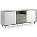Credenza Garofano, Mobile Buffet A 2 Ante E 2 Cassetti, Madia Elegante Da Soggiorno, Mobile Porta Tv, 100% Made In Italy, 184x45h77 Cm, Bianco E Cemento - Foto miniatura 2