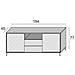 Credenza Garofano, Mobile Buffet A 2 Ante E 2 Cassetti, Madia Elegante Da Soggiorno, Mobile Porta Tv, 100% Made In Italy, 184x45h77 Cm, Bianco E Cemento - Foto miniatura 3