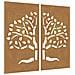 Decorazioni Muro Giardino 2 Pz 105x55 Cm Albero Acciaio Corten - Foto miniatura 2