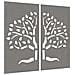 Decorazioni Muro Giardino 2 Pz 105x55 Cm Albero Acciaio Corten - Foto miniatura 3