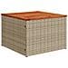 Tavolo Da Giardino Beige 55x55x37 Cm Polyrattan E Legno Acacia - Foto miniatura 2