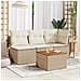 Tavolo Da Giardino Beige 55x55x37 Cm Polyrattan E Legno Acacia - Foto miniatura 3