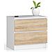 Comodino K60, 2 cassetti, 60x40x55 cm, Colore Bianco e Sonoma Quercia - Foto miniatura 1