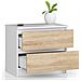 Comodino K60, 2 cassetti, 60x40x55 cm, Colore Bianco e Sonoma Quercia - Foto miniatura 2