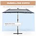 Ombrellone Doppio Con Base A Crocee Luci Solari, 295x150x219cm, Grigio - Foto miniatura 6