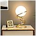 Lampada Da Tavolo Sfera Vetro 4 Anelli In Metallo Bronzo Lume Moderno G9 D31 - Foto miniatura 1