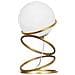 Lampada Da Tavolo Sfera Vetro 4 Anelli In Metallo Bronzo Lume Moderno G9 D31 - Foto miniatura 3