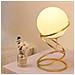 Lampada Da Tavolo Sfera Vetro 4 Anelli In Metallo Bronzo Lume Moderno G9 D31 - Foto miniatura 4