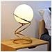Lampada Da Tavolo Sfera Vetro 4 Anelli In Metallo Bronzo Lume Moderno G9 D31 - Foto miniatura 5