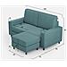 Divano Sakar 2 Posti Medio (due Sedute Da 70cm) + Pouf Misure Esterne L. 168 P. 145 Colore Petrolio - Foto miniatura 3
