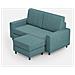 Divano Sakar 2 Posti Medio (due Sedute Da 70cm) + Pouf Misure Esterne L. 168 P. 145 Colore Petrolio - Foto miniatura 1