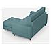 Divano Sakar 2 Posti Medio (due Sedute Da 70cm) + Pouf Misure Esterne L. 168 P. 145 Colore Petrolio - Foto miniatura 5
