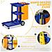Carrello Pulizie a 3 Ripiani con Ganci e Sacco da 100L, 121x50.5x96.5 cm, Blu Giallo e Grigio - Foto miniatura 3