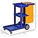 Carrello Pulizie a 3 Ripiani con Ganci e Sacco da 100L, 121x50.5x96.5 cm, Blu Giallo e Grigio - Foto miniatura 5