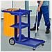 Carrello Pulizie a 3 Ripiani con Ganci e Sacco da 100L, 121x50.5x96.5 cm, Blu Giallo e Grigio - Foto miniatura 6