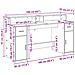 Scrivania con Luci LED Nera 160x55x91 cm in Legno Multistrato - Foto miniatura 10