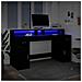 Scrivania con Luci LED Nera 160x55x91 cm in Legno Multistrato - Foto miniatura 5