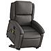 Lusso Casadino -  Poltrona Alzapersona Massaggi Reclinante Elettrica Grigia Pelle - Foto miniatura 2