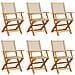 Sedie Giardino Pieghevoli 6pz Beige Polyrattan E Legno Massello - Foto miniatura 1