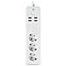 Smartlife Wi-fi Connected Power Strip 3 Uscite 16a 3680w Con Porte Usb 1,8m, Bianco - Foto miniatura 1