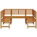 Set Panchina da Giardino 5 Pezzi in Legno Massello di Acacia - Foto miniatura 6