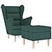Poltrona con Poggiapiedi Verde Scuro in Tessuto - Foto miniatura 1