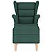 Poltrona con Poggiapiedi Verde Scuro in Tessuto - Foto miniatura 4