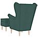 Poltrona con Poggiapiedi Verde Scuro in Tessuto - Foto miniatura 6