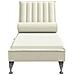 Chaise Longue Massaggi con Cuscino a Rullo Crema in Velluto - Foto miniatura 4