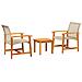 Set da Bistrot 3 pz Beige in Polyrattan e Legno di Acacia - Foto miniatura 1