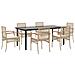 Set da Pranzo da Giardino 7 pz con Cuscini Beige in Polyrattan - Foto miniatura 1