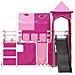 Letto a Castello con Scivolo e Tende Rosa 90x200 cm - Foto miniatura 7