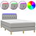 Letto a Molle Materasso e LED Grigio Chiaro 120x190 cm Tessuto - Foto miniatura 1