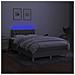 Letto a Molle Materasso e LED Grigio Chiaro 120x190 cm Tessuto - Foto miniatura 5