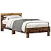 Letto con Luci LED Legno Antico 90x200 cm Legno Composito - Foto miniatura 1