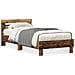 Letto con Luci LED Legno Antico 90x200 cm Legno Composito - Foto miniatura 3