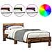 Letto con Luci LED Legno Antico 90x200 cm Legno Composito - Foto miniatura 4